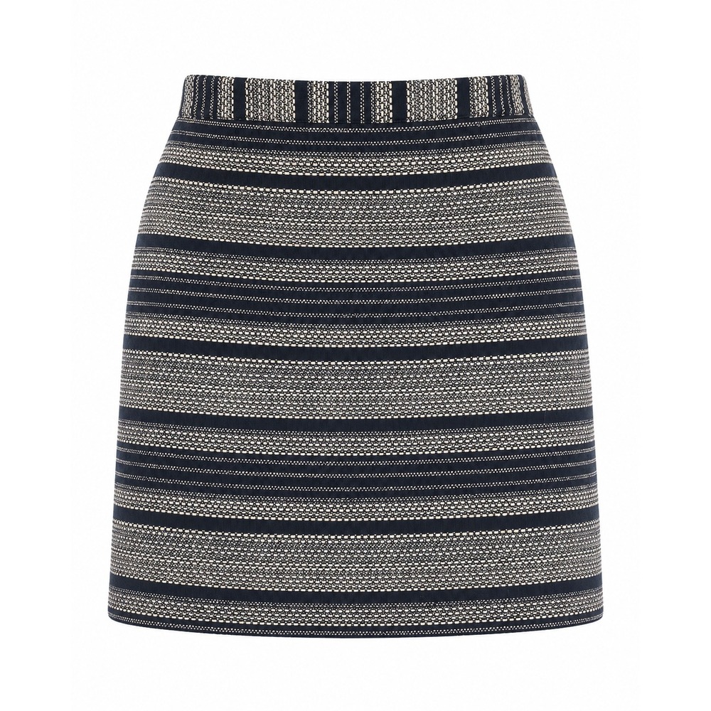 Reitmans Mini Skirt Womens 5 Black White Striped Textured Tweed Style Straight
